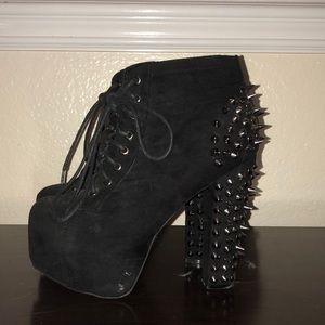 Spiked black heels